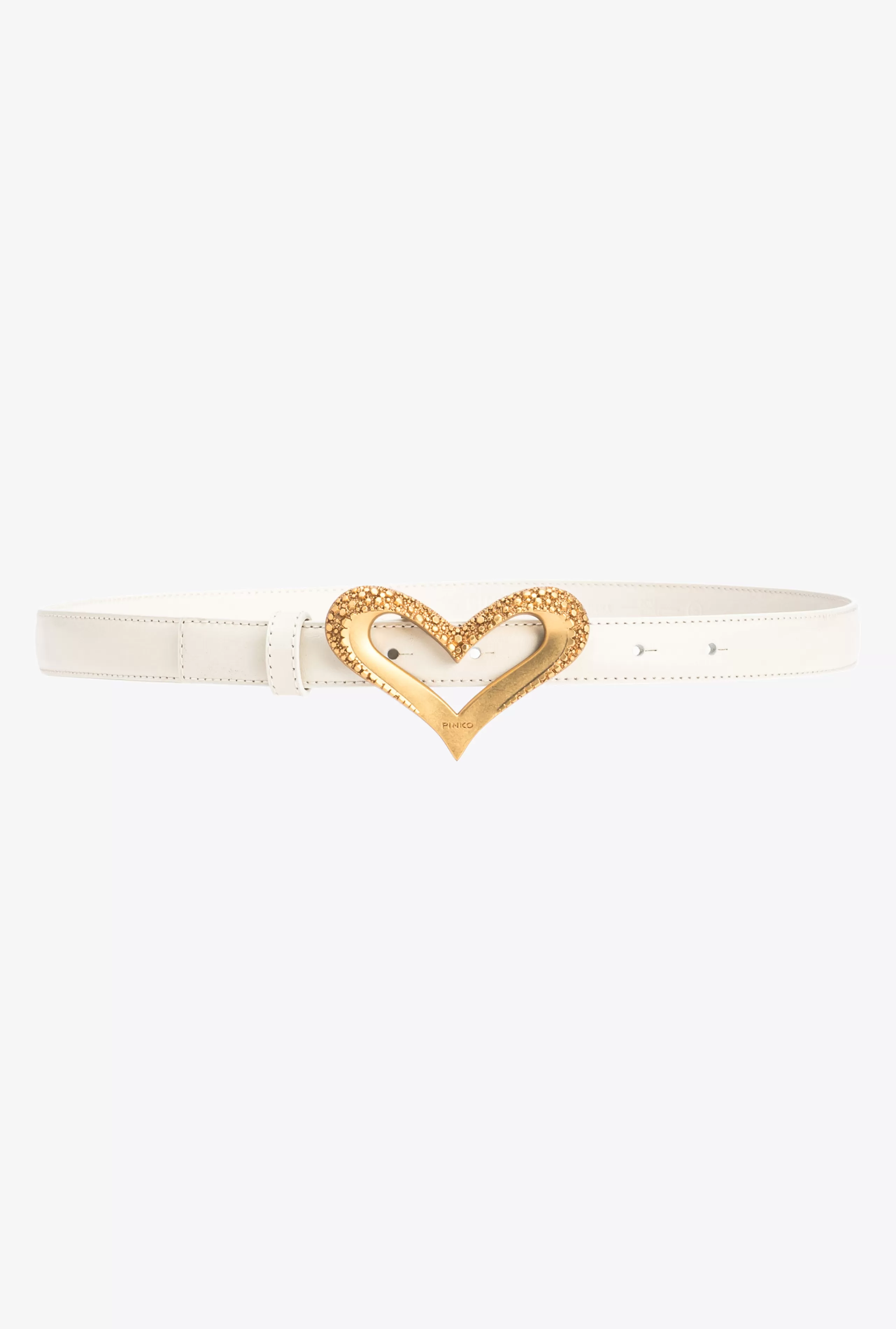 PINKO Paski-Cienki Skórzany Pasek Heart Vintage 2cm