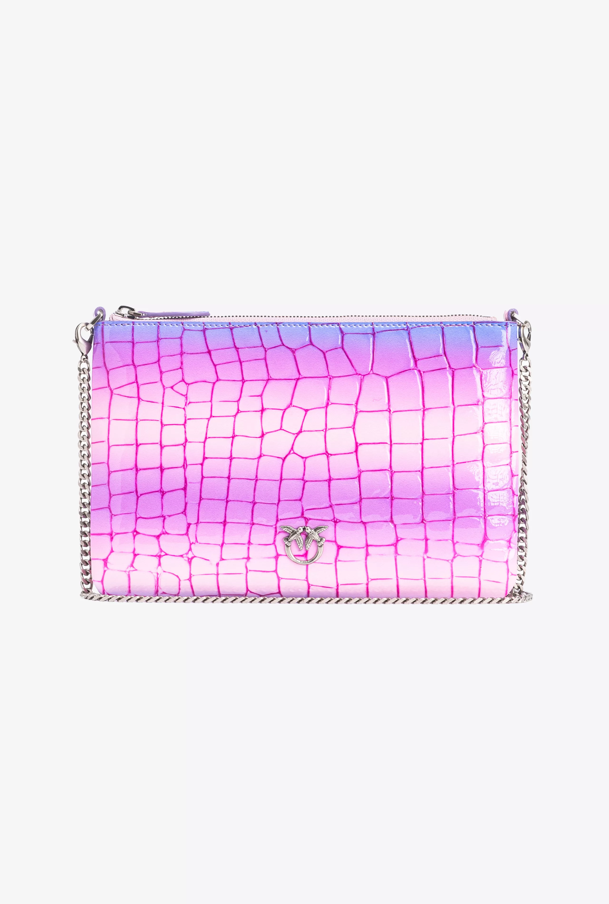 PINKO Limited Edition | KOPERTÓWKA-Classic Flat Love Bag Cieniowany Krokodyl Z Połyskiem Galleria