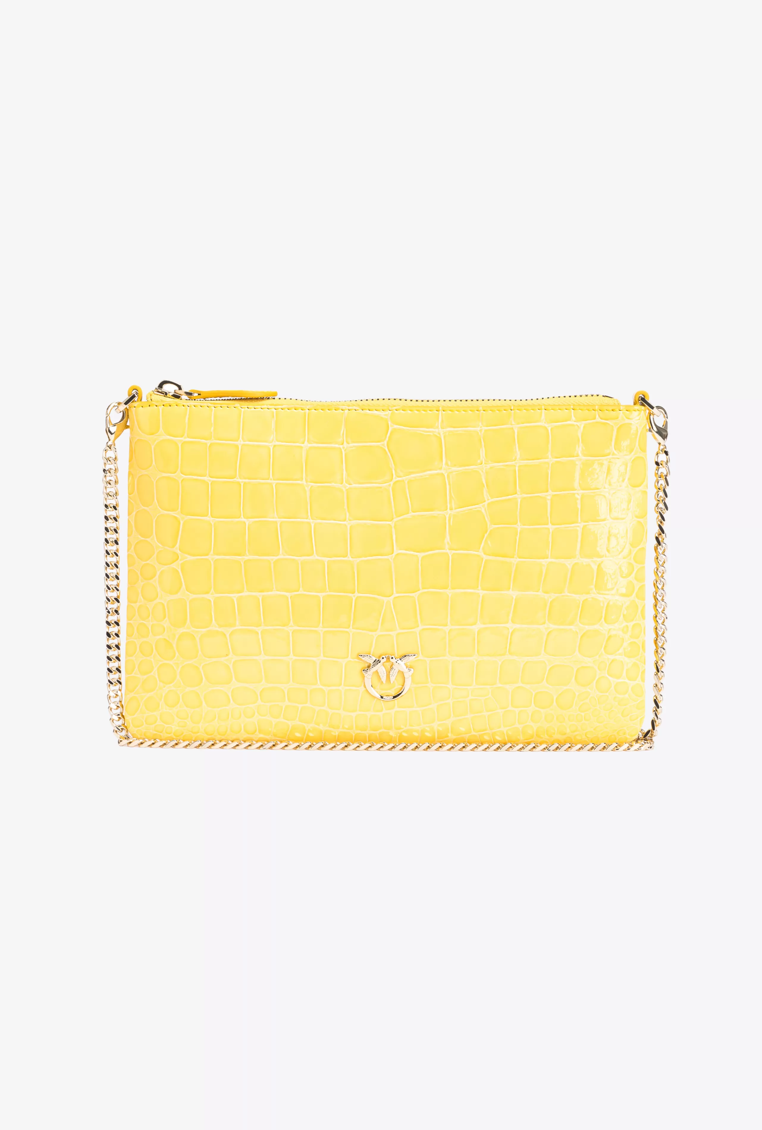 PINKO Limited Edition | KOPERTÓWKA-Classic Flat Love Bag Kolorowy Krokodyl Z Połyskiem Galleria