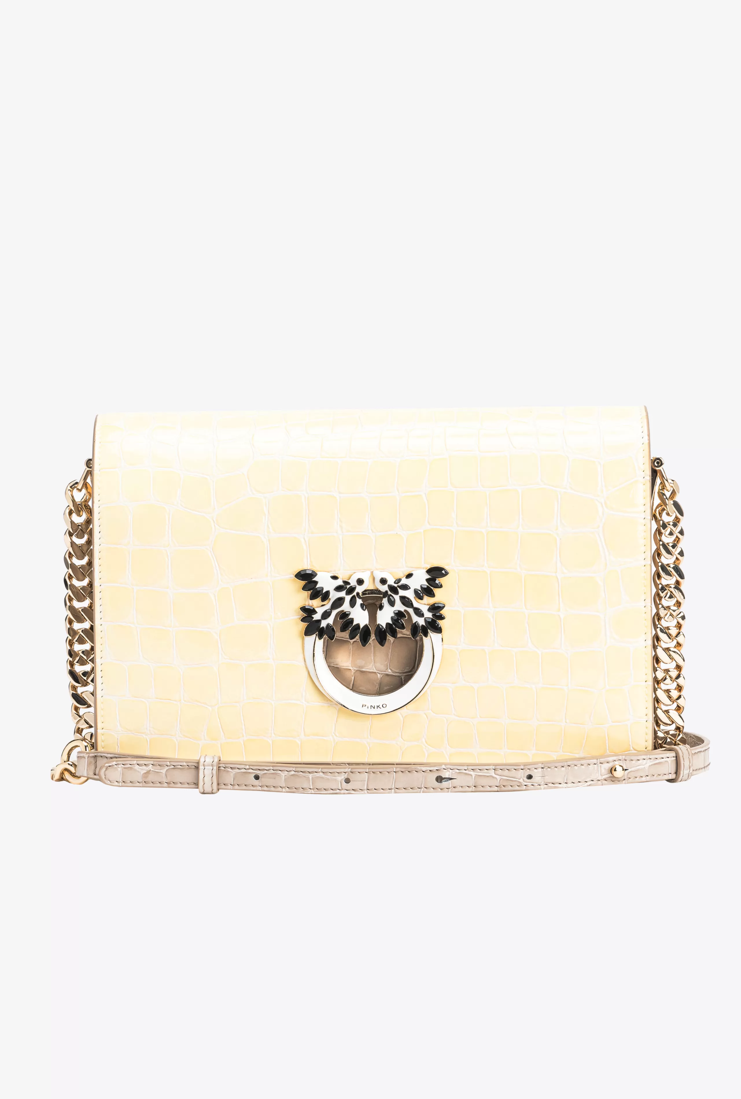 PINKO Limited Edition | Love Bag Click-Classic Love Bag Click Dwukolorowy Krokodyl Z Połyskiem Galleria