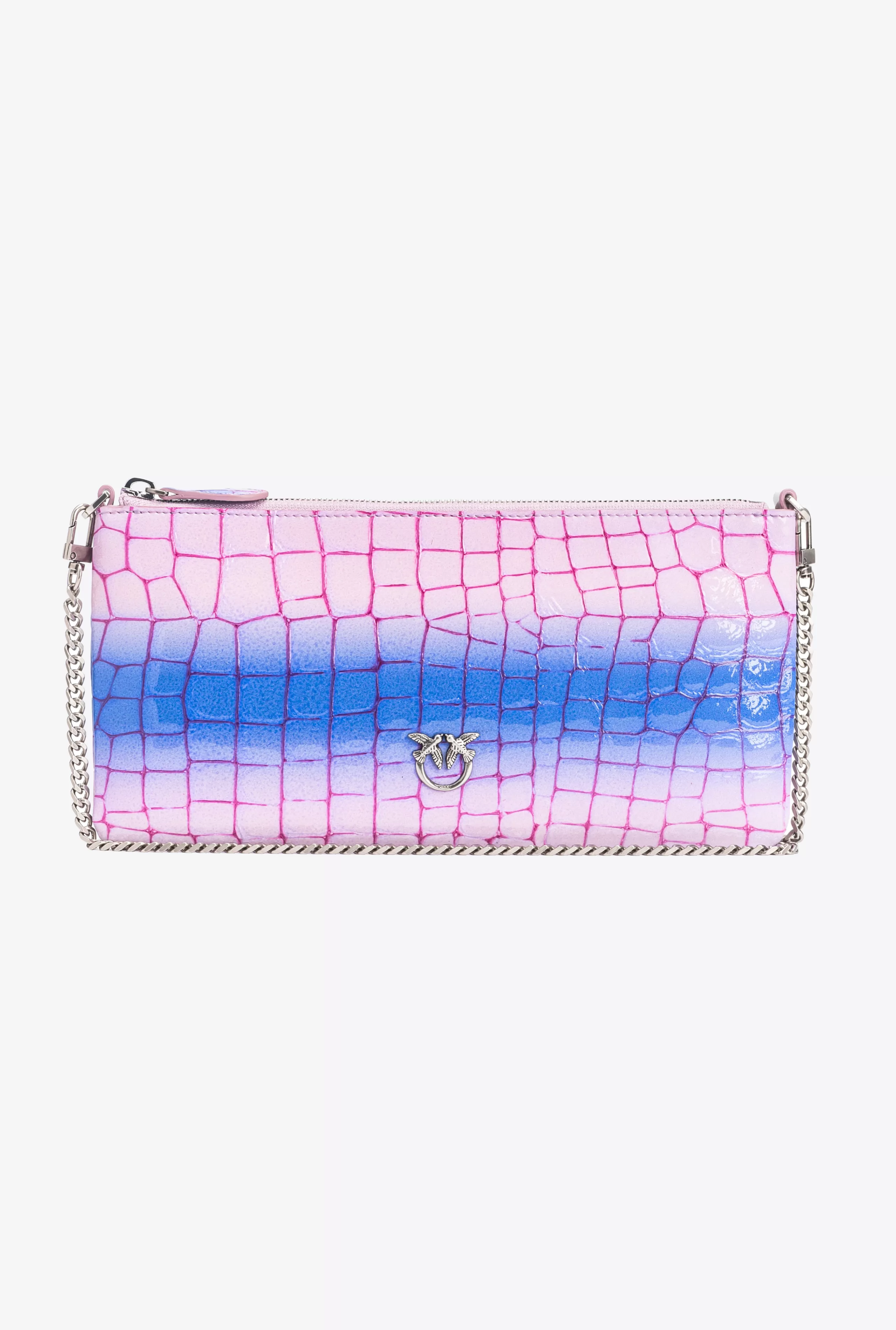 PINKO Limited Edition | KOPERTÓWKA-Horizontal Flat Bag Cieniowany Krokodyl Z Połyskiem Galleria