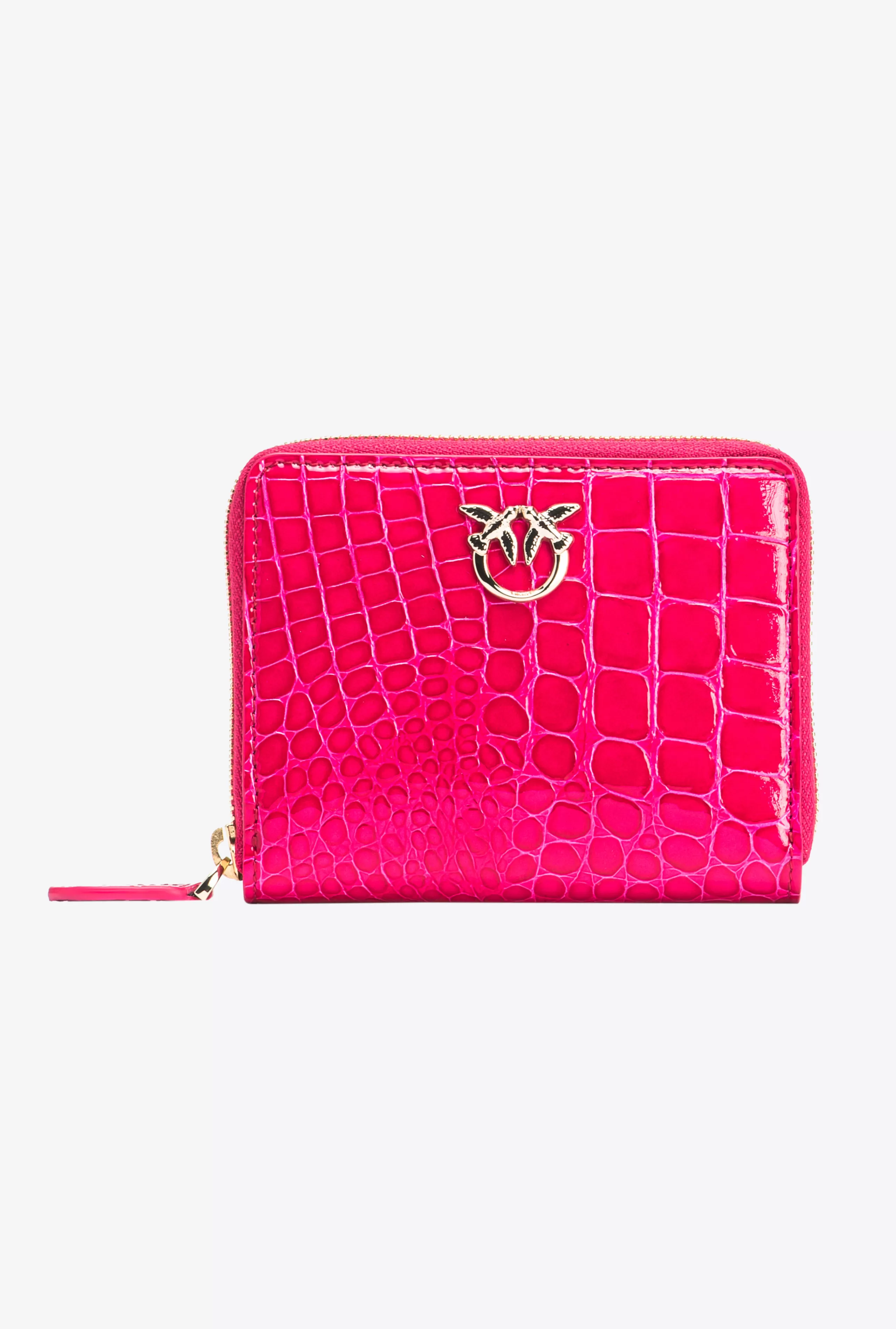 PINKO Portfele | Limited Edition-Kwadratowy Portfel Z Zamkiem Dookoła, Krokodyl Z Połyskiem Galleria