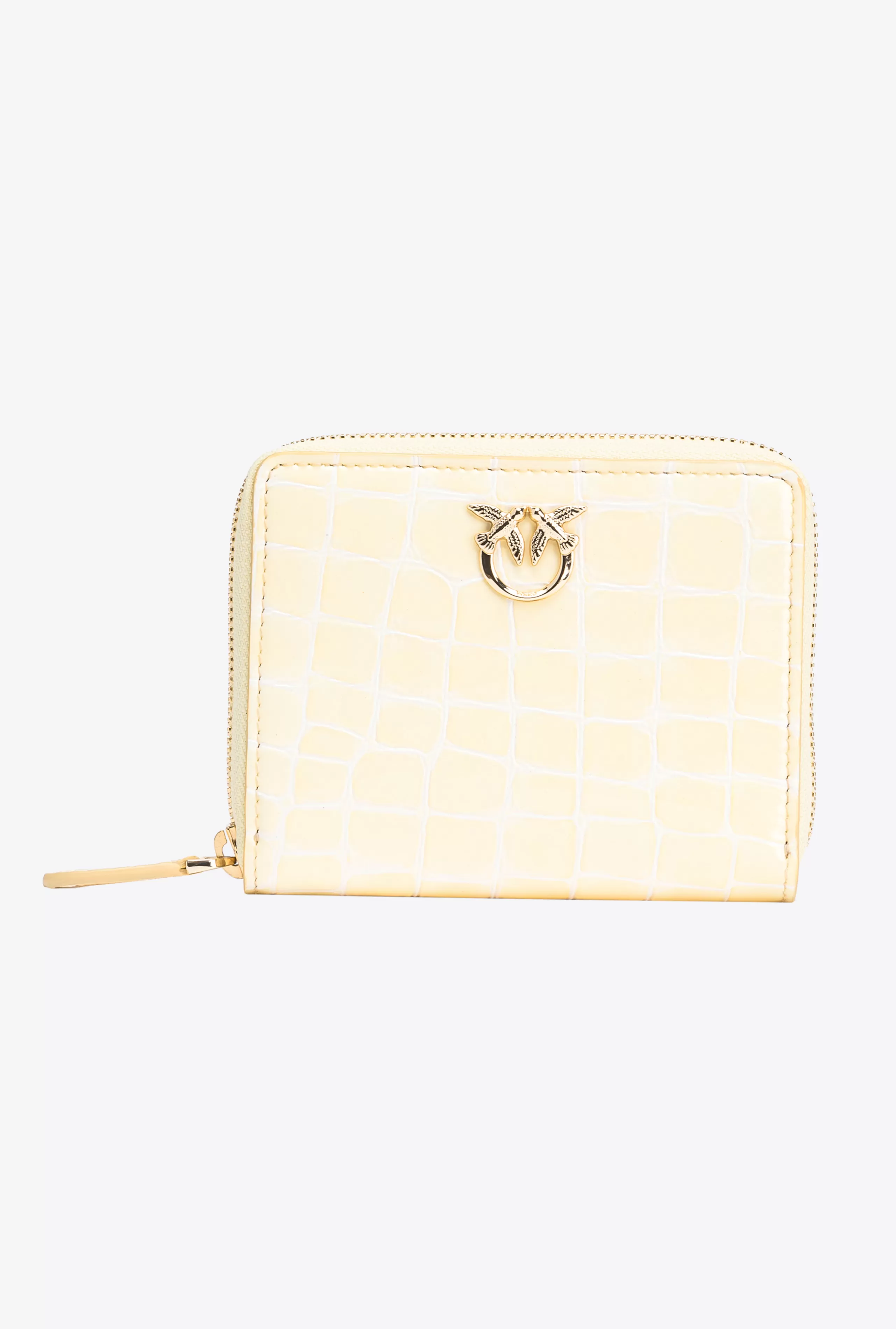 PINKO Portfele | Limited Edition-Kwadratowy Portfel Z Zamkiem Dookoła, Krokodyl Z Połyskiem Galleria