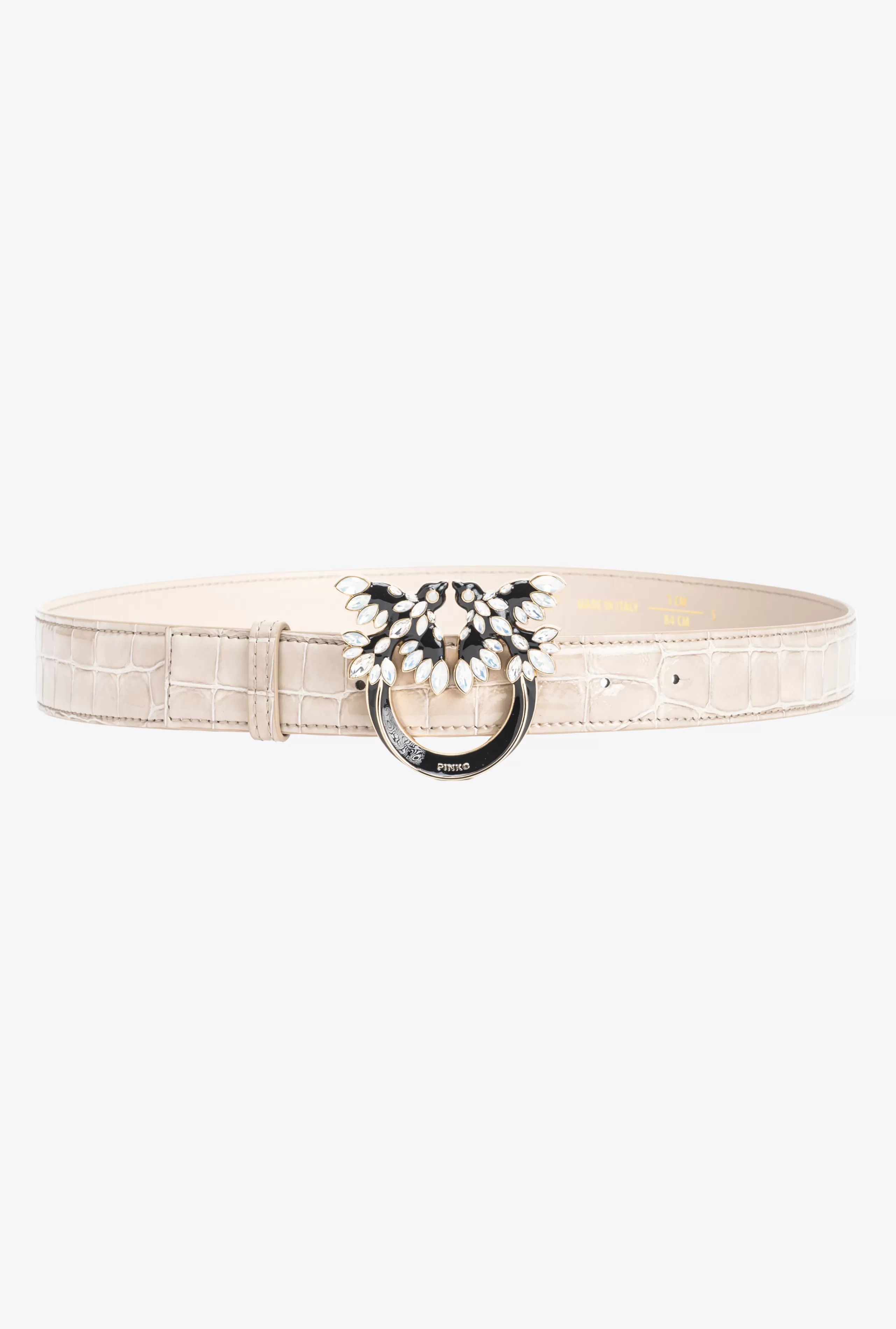 PINKO Paski | Limited Edition-Pasek 3 Cm Z Klamrą Love Birds Krokodyl Z Połyskiem Galleria