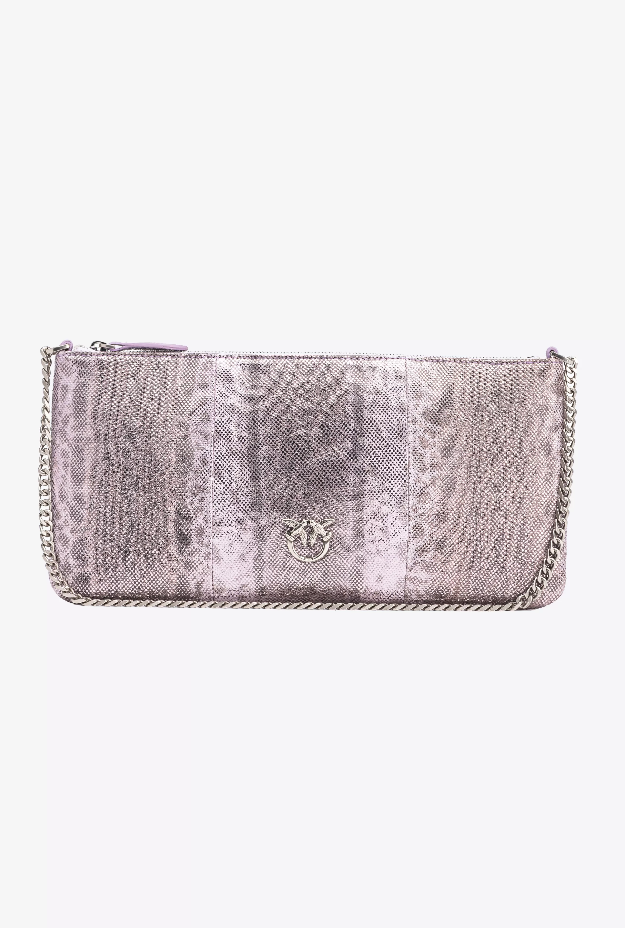 PINKO Limited Edition | KOPERTÓWKA-Torebka Na Ramię Horizontal Flat Bag Brokatowy Wąż Galleria